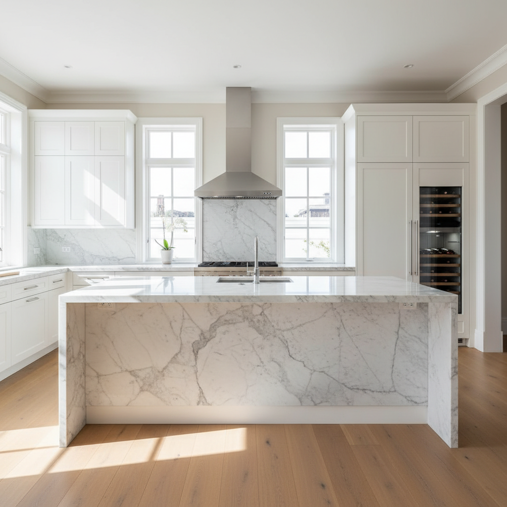 Luxury modern kitchen with premium Viking-style appliances